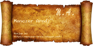 Menczer Arnó névjegykártya